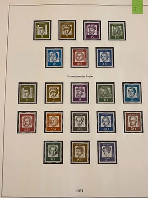 Selos alemães 1959–1971 principalmente perfeitos, em estado quase perfeito, em um álbum sem dobradiças Lindner L-1684 - Imagem 1 de 4