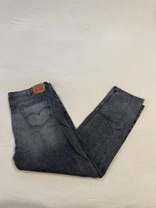 Levi's 502 Tapered Leg Jeans Men's 44x36 Charcoal Wash Denim Stretch EUC - Picture 1 of 12