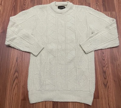 Suéter Lahmar Para Hombres Pequeño Pescador Tejido Crema Aran Cable Mezcla de Lana Foto 1 de 4