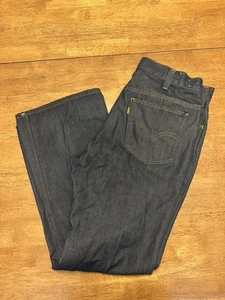 Jeans vintage años 70 Levi’s Big E lavado oscuro Sta Prest naranja pestaña garra 32x30 campana - Imagen 1 de 11