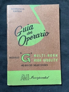 1950’s AMI Jukebox Operator’s Manual - Model G - Spanish Version - Picture 1 of 1