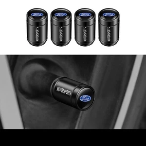 4PCS Metal Car Wheel Tire Air Valve Stem Dust Valve Cap Cover for Ford Black - Picture 1 of 3