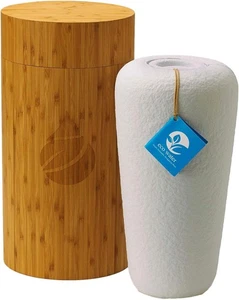 Urna de agua ecológica: urna biodegradable para entierro, entierro blanca con bambú - Imagen 1 de 7