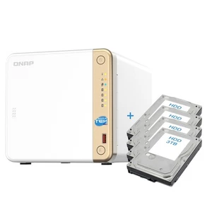 QNAP TS-462 4-BAY Nas HDD 12TB Preinstallati (4 X 3TB) + 2 X M.2 Pcie - Picture 1 of 9