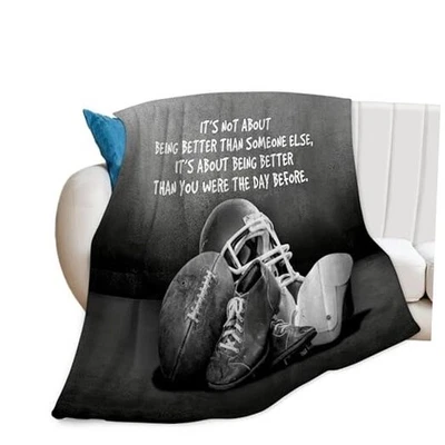 Manta deportiva de fútbol americano - suave cálida acogedora polar 40"x50" fútbol vintage Foto 1 de 4