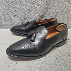 Allen Edmonds Astor Tassel Loafers Mens 11 Black Leather Dress Shoes Slip On - Picture 1 of 8