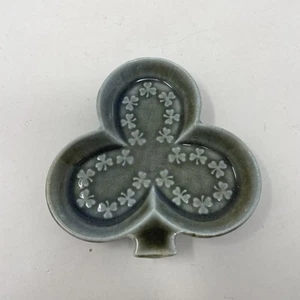 Wade Shamrock 3 Leaf Green Clover Irish Porcelain Trinket Ring Dish Souvenir - Picture 1 of 5