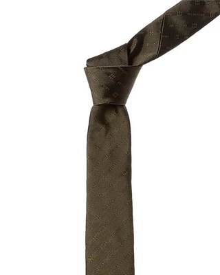 Corbata de seda verde grisáceo con logotipo diagonal Givenchy verde para hombre Foto 1 de 2