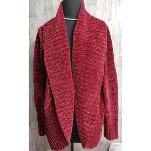 A New Day women's Red Wine color soft oversize Sweater Jacket size Large - Picture 1 of 8