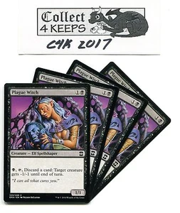 Magic Magic The Gathering Eternal Masters 2015: 4x x4 Plague Witch Juego Negro Sin Jugar 103 - Imagen 1 de 1