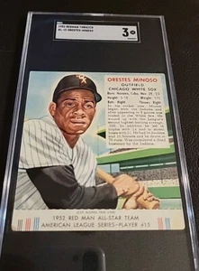 1952 RED MAN WITH TAB Minnie Minoso Chicago White Sox AL-#15 Rookie Card SGC 3 - Picture 1 of 2