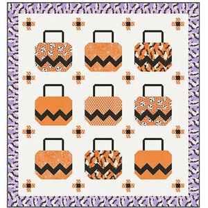 No Tricks All Treats Quilt Kit 46" x 49" with Moda Fab Boo Lous fabric - Picture 1 of 2