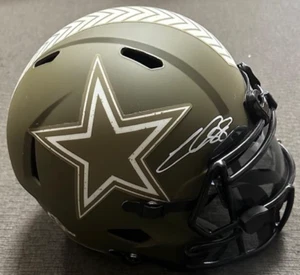 CEEDEE LAMB SIGNED AUTO FULL SIZE DALLAS COWBOYS CAMO HELMET **FANATICS** - Picture 1 of 7
