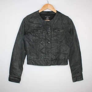 Levi's Womens Leather Jacket Size Small Black Unreleased Sample Tunic Cropped - Picture 1 of 12