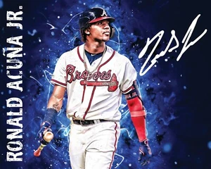 Ronald Acuna Jr. MLB Atlanta Braves Autogramm 8x10 Foto REPRINT - Bild 1 von 1
