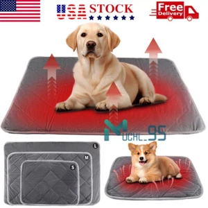 Self Warming Pet Bed Cushion Pad Dog Cat Cage Kennel Crate Soft Cozy Mat Blanket - Picture 1 of 18
