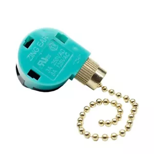 ZING EAR Pull Chain Ceiling Fan Switch 4 Wire 3 Speed ZE-268S6 (Gold) 1PCS - Picture 1 of 7