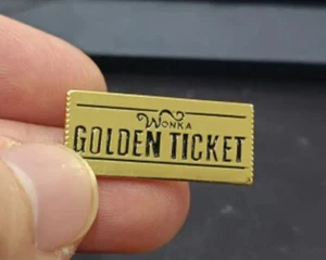 Wonka Chocolate Golden Ticket Lapel Pin - AU stock Free AU Postage - Picture 1 of 2