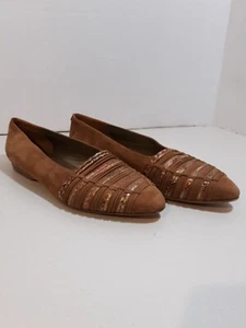 Vintage Via Spiga Light Brown Suede Womens Slip On Shoes Size 10 B - Picture 1 of 9