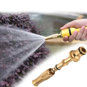 Adjustable High Pressure Water Spray Gun Brass Nozzle for Garden Lawn Hose Pipe - Picture 1 of 8