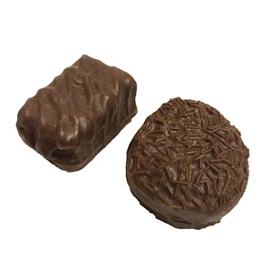 Set of 2 Vintage Magnets Choclate Candy Truffle Brown Fun Fridge Kitchen Decor - Picture 1 of 9