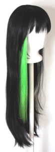 Peluca de 20"" larga recta verde lima con clip para cosplay accesorio de extensión de cabello NUEVO - Imagen 1 de 2
