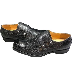 Schwarze elegante Herrenschuhe HO 1905 US 14 Kunstschlangenleder brandneu - Bild 1 von 18