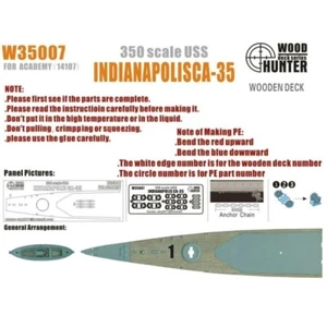 Hunter W35007 1/350 Wood Deck USS INDIANAPOLIS CA-35 FOR ACADEMY 14107 - Picture 1 of 2