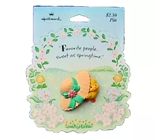 Punze PIN Ostern Vintage Ente Küken Frühling MOTORHAUBE 1994 Urlaub Brosche NEU - Bild 1 von 3