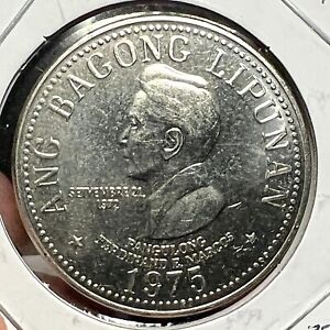 1975 PHILIPPINES 5 PISO BRILLIANT UNCIRCULATED COIN