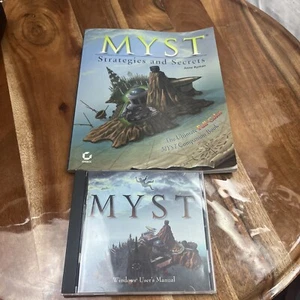 Myst For Windows PC CD-Rom  Game 1994 1st Ed W/Strategy Guide Nice - Picture 1 of 6