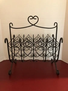 Dark Brown Wrought Metal / Iron Magazine Rack - Picture 1 of 7