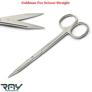 Tijera dental Goldman zorro 5" quirúrgica recta tejido de iris cizallamiento de goma veterinario - Imagen 1 de 2
