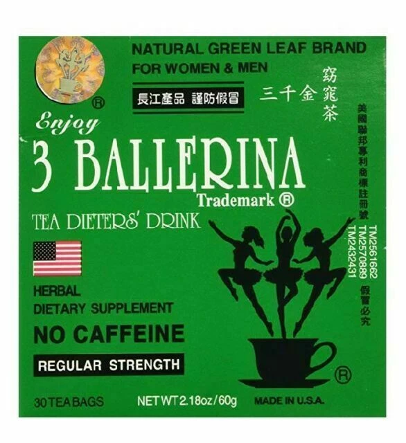 3 Ballerina Regular Strength Dieters Tea Bags - 30 Count
