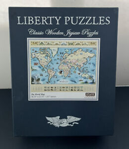 Liberty Classic Wooden Jigsaw Puzzle - The World Map Extra Large 1,017pc 18”x23”