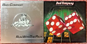 BAD COMPANY Lot 2 Vinyl LPs: Run With The Pack + Straight Shooter Swan Song VG - Picture 1 of 3