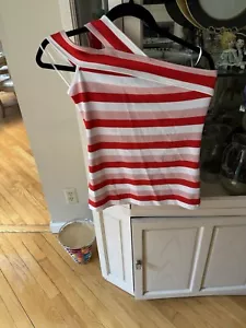 Karen Millen Red& White Striped Top, Size 6, NWT - Picture 1 of 1