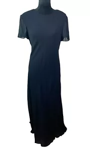 Neu mit Etikett $ 129 Orvis schwarzes Chiffon-Etuikleid volle Länge Größe 10 - Bild 1 von 10