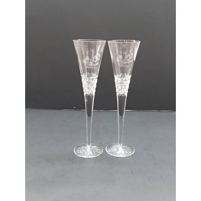 2 Waterford Wedding Glassware Crystal Champagne Glass Toasting Flute Bride Groom • 109.42€