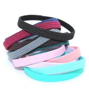 10pcs Mixed Color 7mm Flat Hair Ties Rope Elastic Rubber Bands Ponytail Holder - Picture 1 of 9