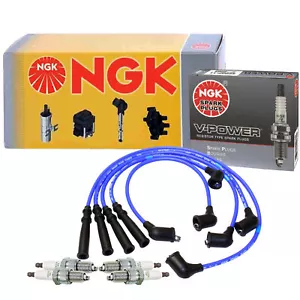 NGK Wire & 4 V-Power Spark Plugs Kit For Toyota Celica Corolla Pickup 2.2 2.4 L4 - Picture 1 of 1
