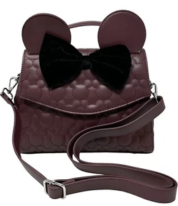 Loungefly Disney Minnie Mickey Mouse Crossbody Satchel Quilted Bag NEW - Picture 1 of 12