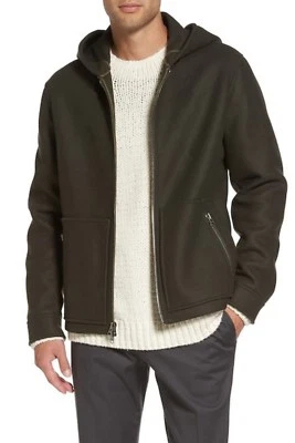 Vince. Men's Olive Green Wool Blend Fleece Zip Hoodie Size Small $695 M42894552 - Image 1 of 4