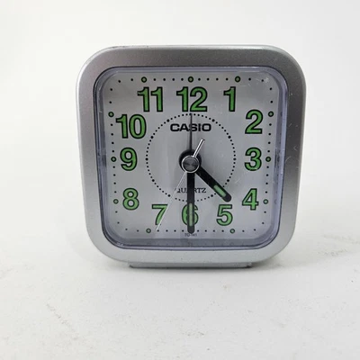 Casio TQ140-7D Travel Clock Quartz Alarm Clock Neobrite White Case - Image 1 of 4