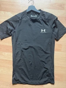 Under Armour HeatGear Armour Mens Compression Top Black Short Sleeve Gym T-Shirt - Bild 1 von 3