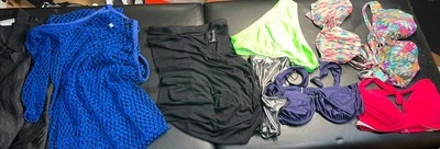 Lot Of 9 SWIM SUIT Tops &Bottoms  Cover UPS Women's & Juniors Size Large - Image 1 of 4