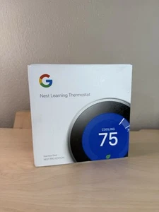 Nest Pro 3rd Gen Learning Thermostat Stainless Steel T3008US - Picture 1 of 10