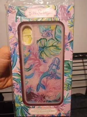 Funda Lilly Pulitzer Sirena en la Sombra Líquida Brillo iPhone Lavanda X/XS Nueva Foto 1 de 3