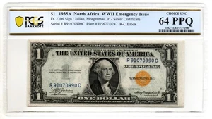 Fr. 2306 (RC Block) 1935A $1 N. Africa WWII Issue Note PCGS Ch Unc 64 PPQ - Picture 1 of 2