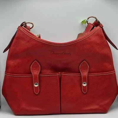 Bolso de Hombro Grande Dooney & Bourke Rojo Florentino Vacchetta Cuero Foto 1 de 4